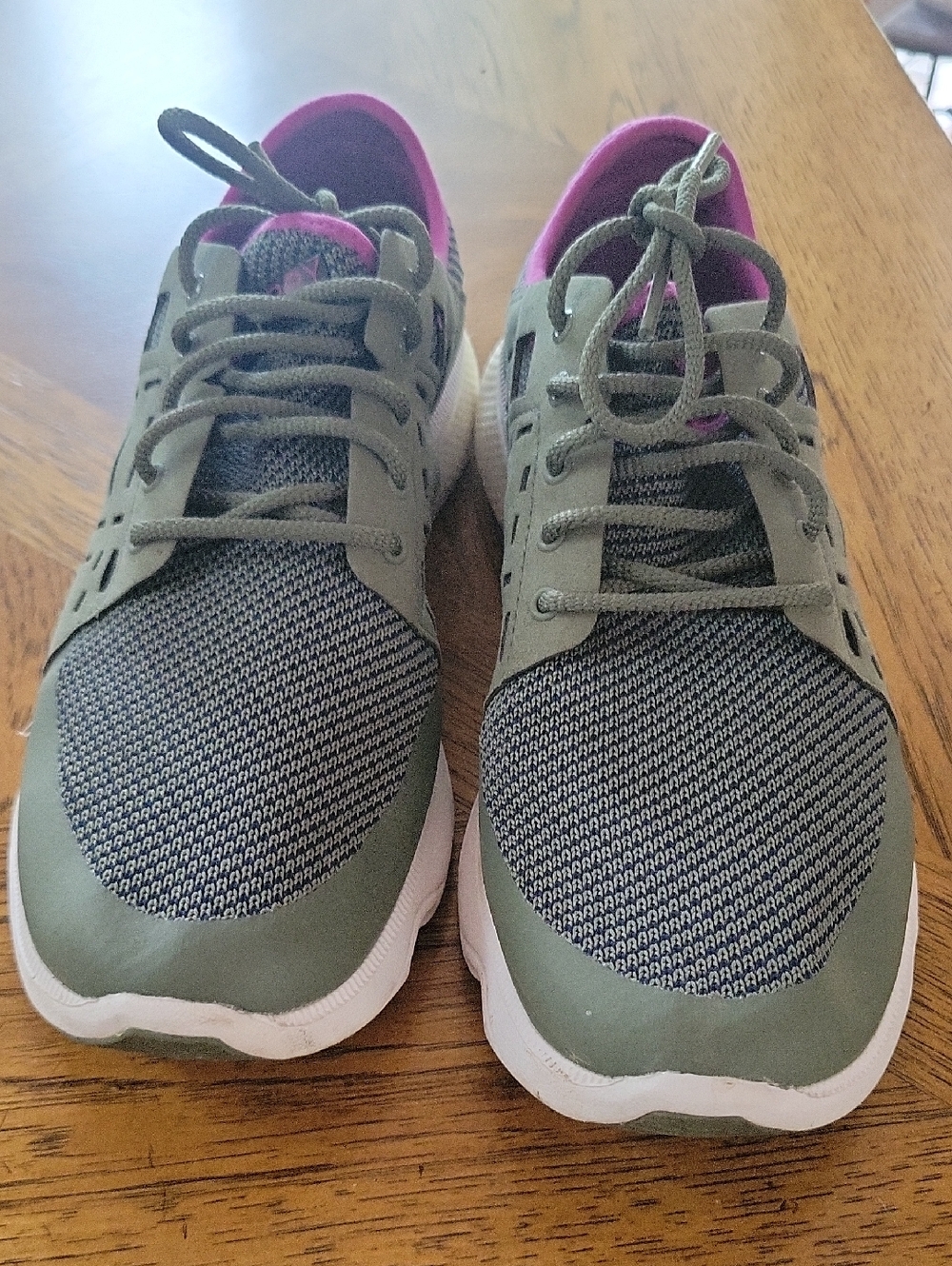 SPERRY Women's Olive Green Knit Lace-Up Boat Shoes 11 M